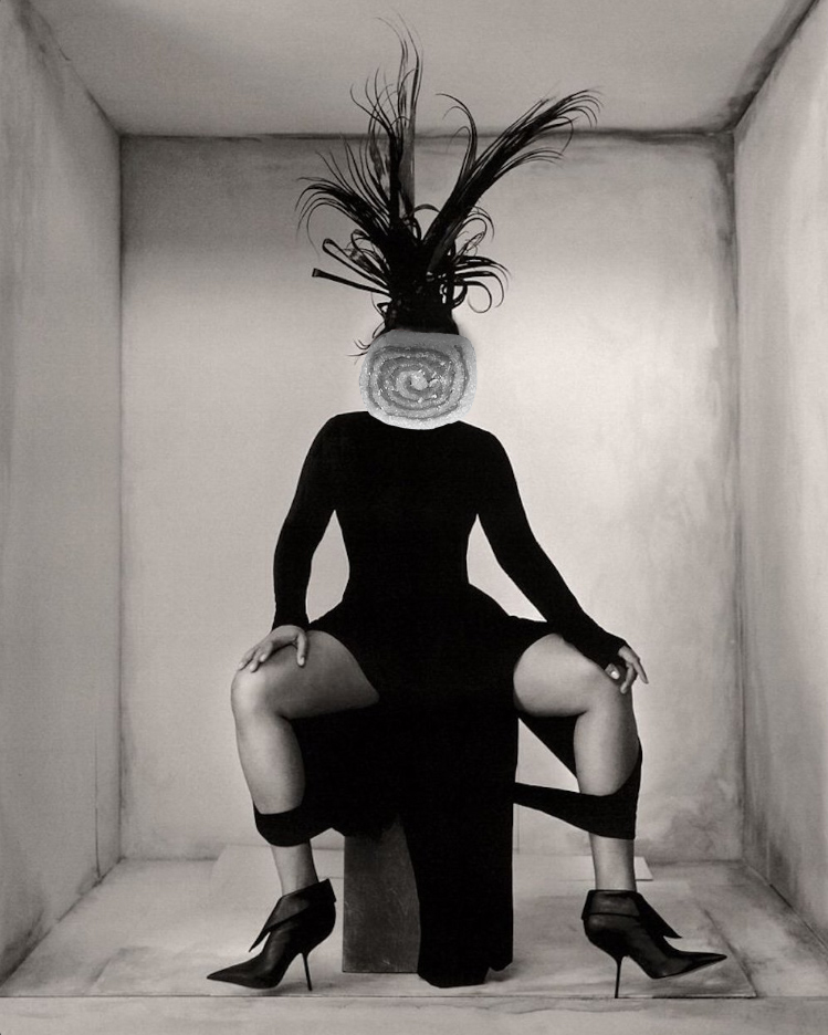 african american woman with freeform hairstyle wearing all black